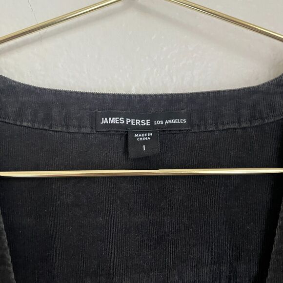 James Perse Jumpsuit Ultra Fine Lightweight Corduroy Washed Black Size 1/SMALL - Picture 4 of 5